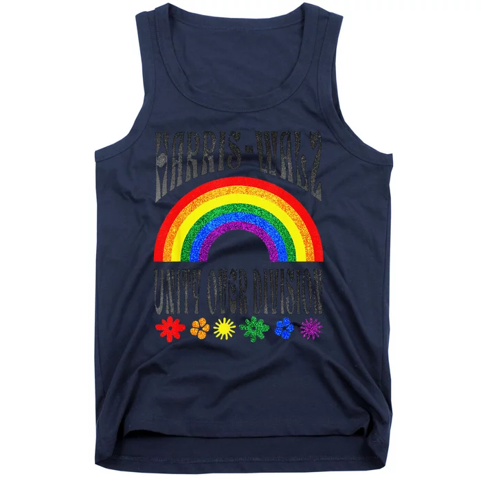 Harris Waltz 2024 Unity Over Division Election Kamala Lgbtq Tank Top