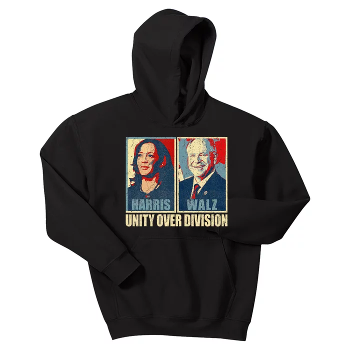 Harris Waltz 2024 Unity Over Division Kids Hoodie