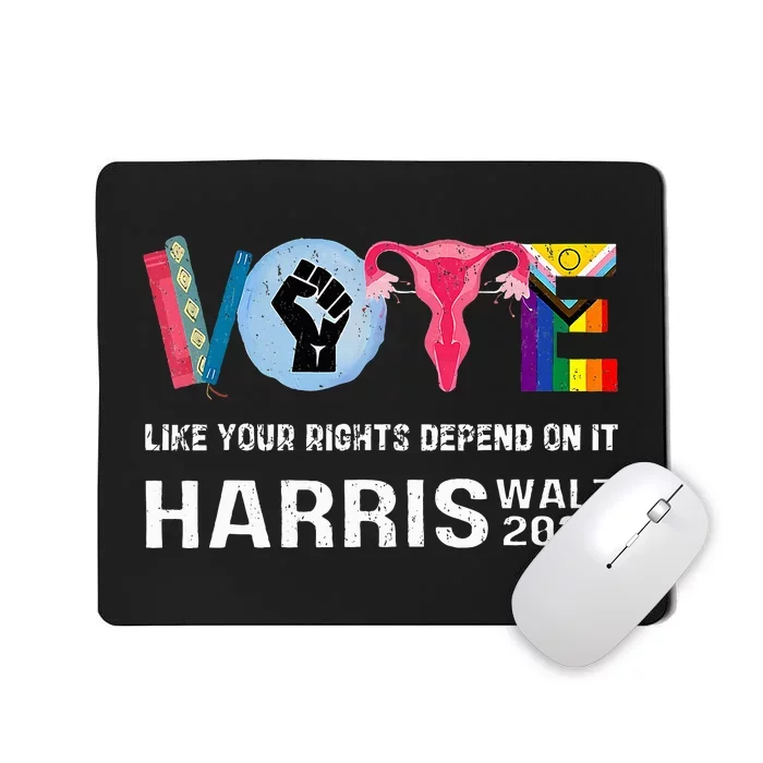 Harris Walz 24 Vote Books R.E.P.R.O.D.U.C.T.I.V.E R.I.G.H.T.S. Lgbt Mousepad