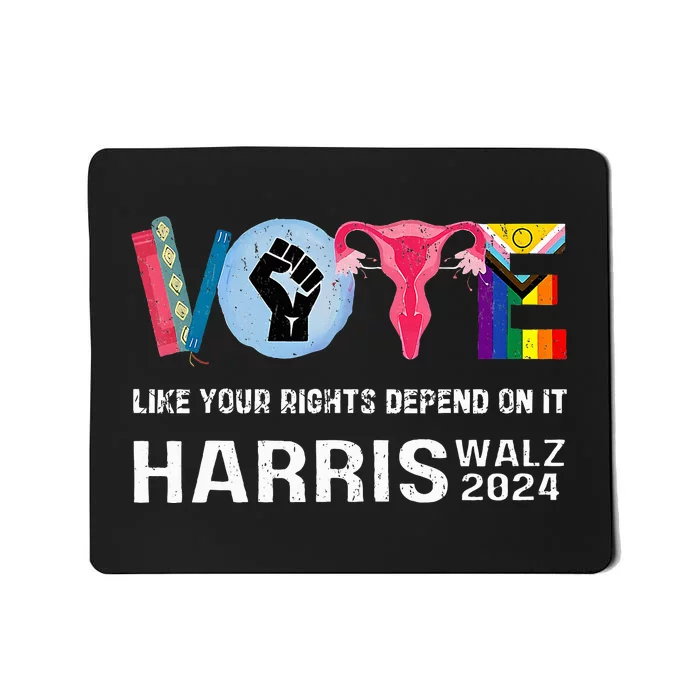 Harris Walz 24 Vote Books R.E.P.R.O.D.U.C.T.I.V.E R.I.G.H.T.S. Lgbt Mousepad