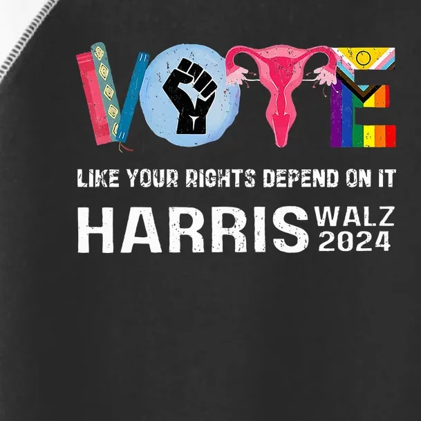 Harris Walz 24 Vote Books R.E.P.R.O.D.U.C.T.I.V.E R.I.G.H.T.S. Lgbt Toddler Fine Jersey T-Shirt