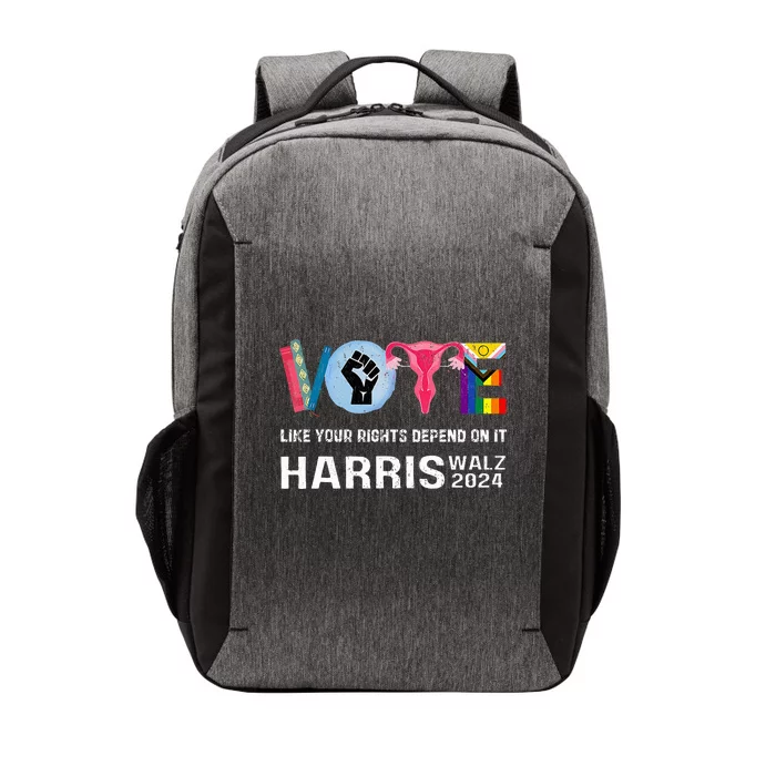 Harris Walz 24 Vote Books R.E.P.R.O.D.U.C.T.I.V.E R.I.G.H.T.S. Lgbt Vector Backpack