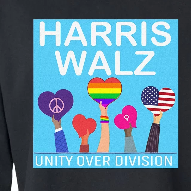 Harris Waltz 2024 Unity Over Division Kamala Harris President Cropped Pullover Crew