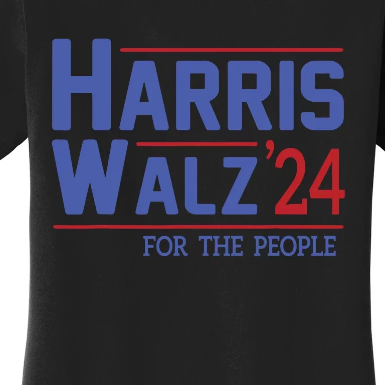 Harris Walz 2024 President American Flag Kamala Harris Waltz Women's T-Shirt