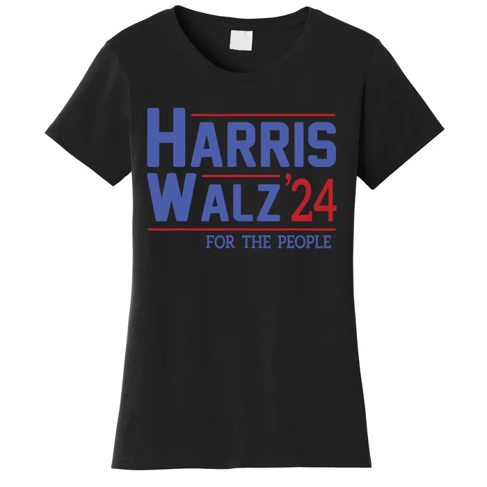 Harris Walz 2024 President American Flag Kamala Harris Waltz Women's T-Shirt