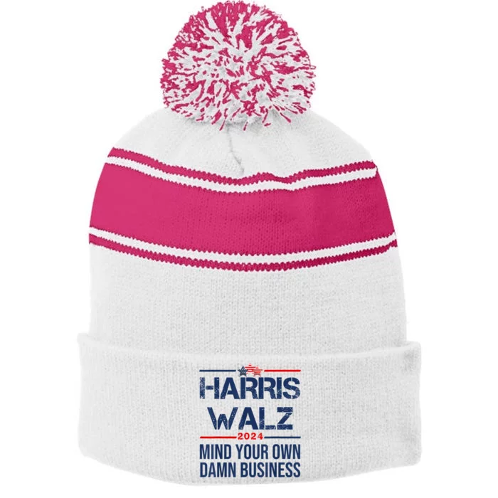 Harris Waltz 2024 Stripe Pom Pom Beanie