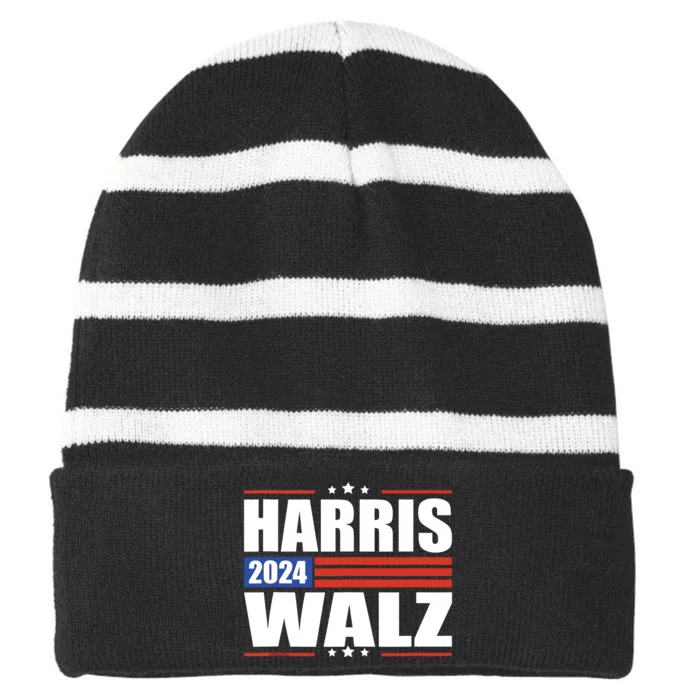 Harris Waltz 2024 Kamala Harris Tim Waltz 2024 Striped Beanie with Solid Band