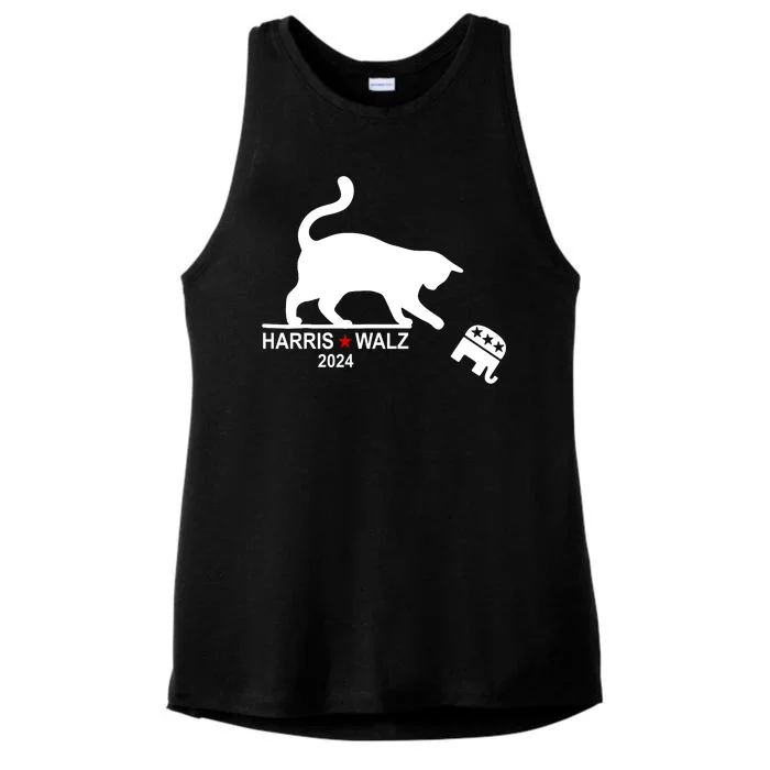 Harris Waltz 2024 Anti Trump Funny Cat Ladies Tri-Blend Wicking Tank