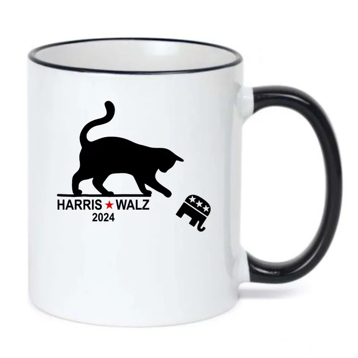 Harris Waltz 2024 Anti Trump Funny Cat Black Color Changing Mug