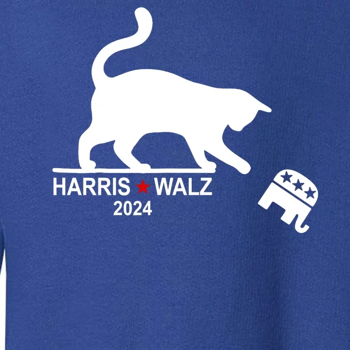 Harris Waltz 2024 Anti Trump Funny Cat Toddler Sweatshirt