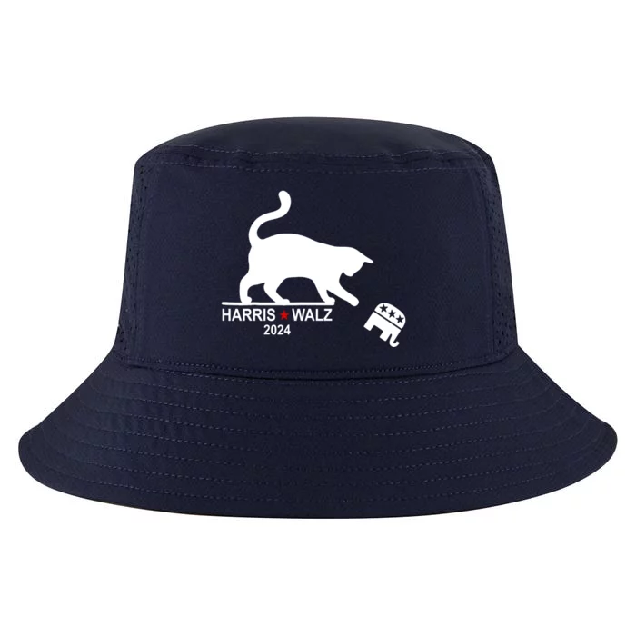 Harris Waltz 2024 Anti Trump Funny Cat Cool Comfort Performance Bucket Hat