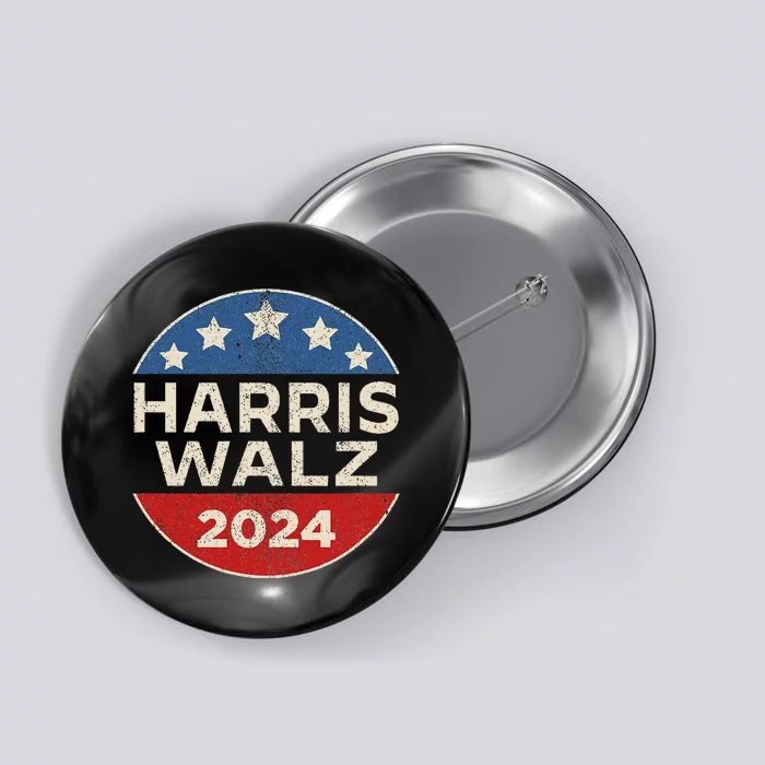 Harris Walz 2024 Retro Button Election For Democrats Waltz Button