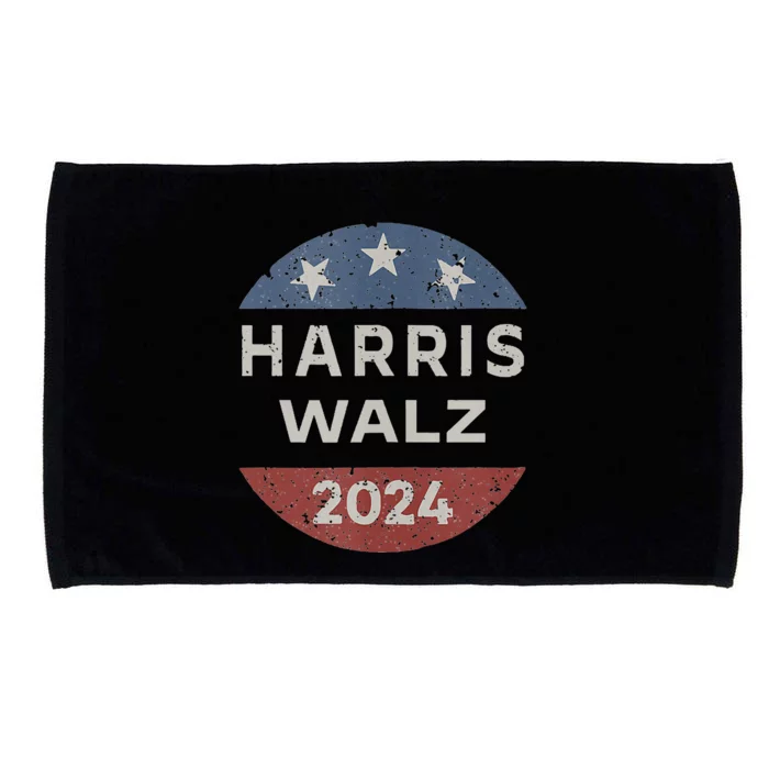 Harris Walz 2024 Retro Vintage Button Campaign Microfiber Hand Towel