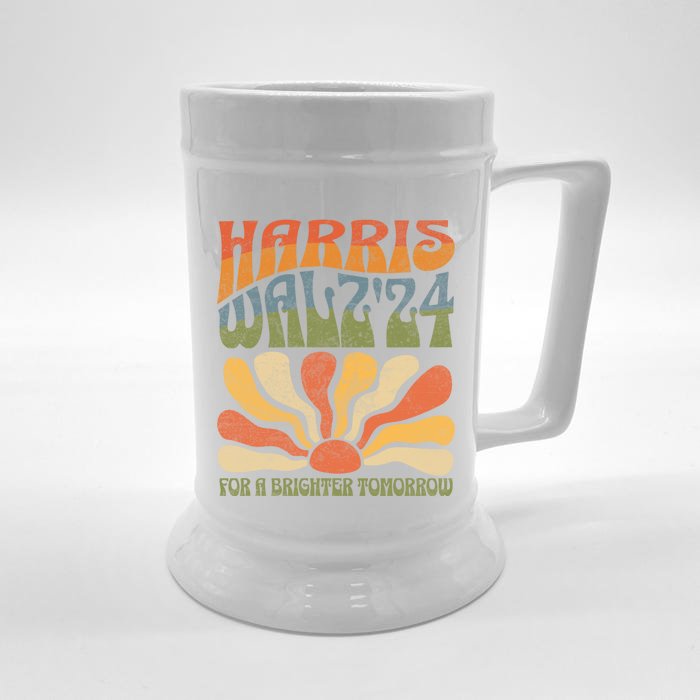 Harris Waltz 2024 Election Kamala Harris Tim Waltz 2024 Funny Gift Front & Back Beer Stein