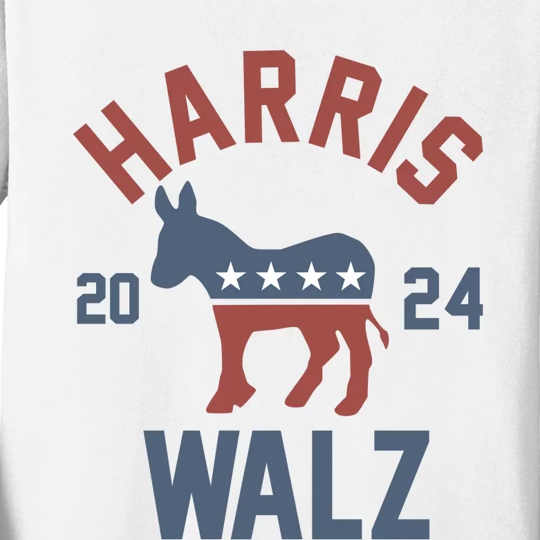 Harris Walz 2024 Kamala Harris Tim Walz For Vp Kids Long Sleeve Shirt