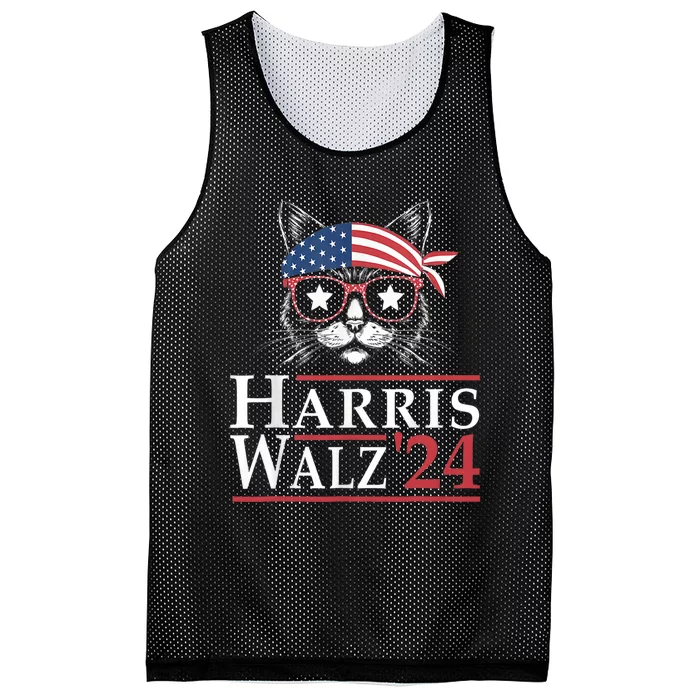 Harris Walz 2024 Funny Cat Ladies Election Kamala Harris Tim Waltz Mesh Reversible Basketball Jersey Tank