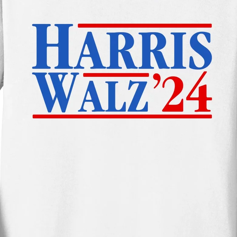 Harris Walz 2024 Kamala Harris Tim Walz For Vp Kids Long Sleeve Shirt