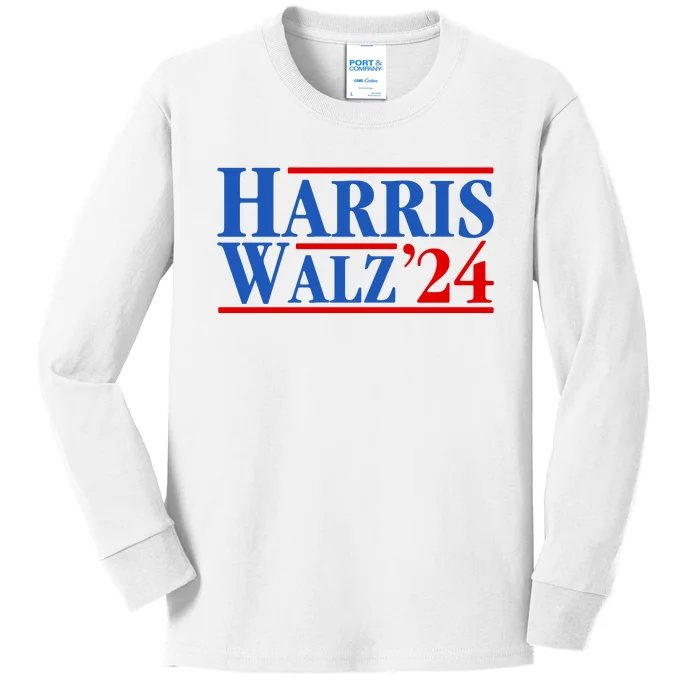 Harris Walz 2024 Kamala Harris Tim Walz For Vp Kids Long Sleeve Shirt