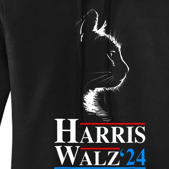 Harris Waltz 2024 Election Kamala Harris Tim Waltz 2024 Childless Cat Lady Women's Pullover Hoodie