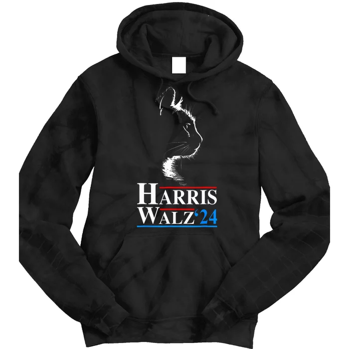 Harris Waltz 2024 Election Kamala Harris Tim Waltz 2024 Childless Cat Lady Tie Dye Hoodie