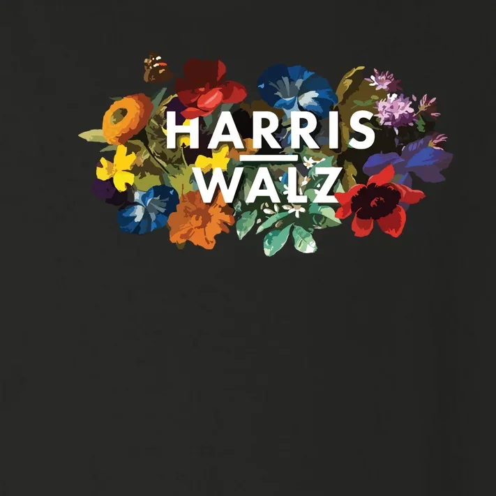 Harris Walz 2024 Floral Feminine Women Harris Waltz 2024 Toddler Long Sleeve Shirt