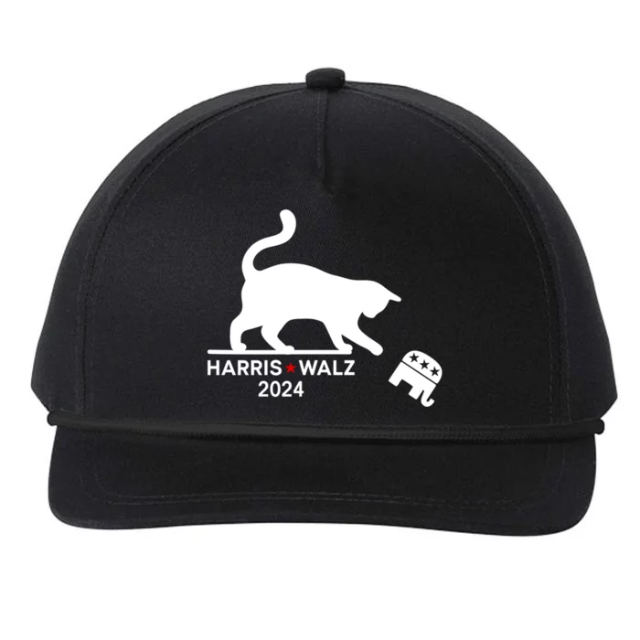 Harris Waltz 2024 Vp President Funny Cat Ladies For Kamala Gift Snapback Five-Panel Rope Hat