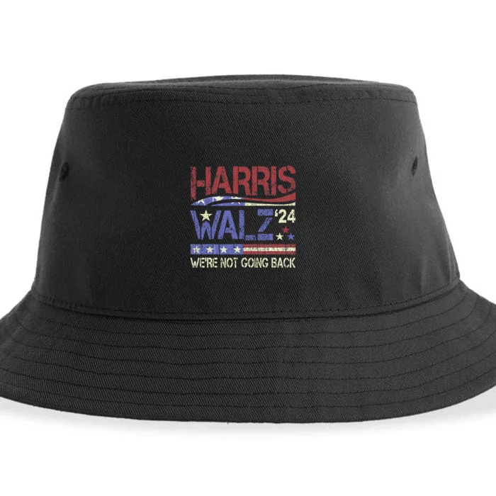 Harris Walz 2024 Kamala Harris 2024 Tim Walz 2024 Usa Flag Sustainable Bucket Hat