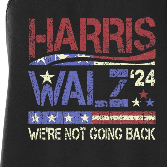 Harris Walz 2024 Kamala Harris 2024 Tim Walz 2024 Usa Flag Women's Racerback Tank