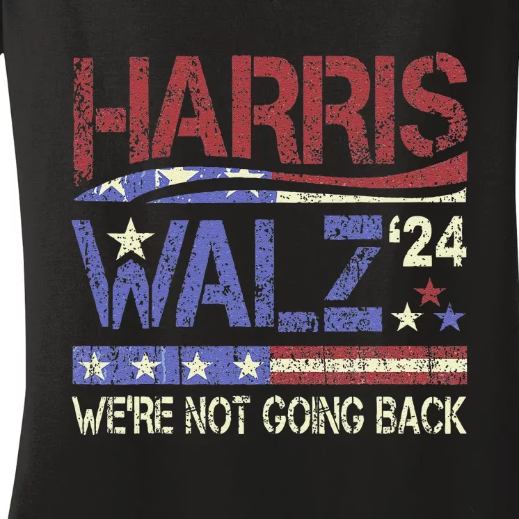 Harris Walz 2024 Kamala Harris 2024 Tim Walz 2024 Usa Flag Women's V-Neck T-Shirt