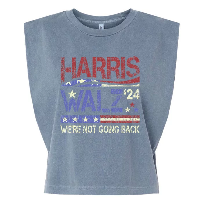 Harris Walz 2024 Kamala Harris 2024 Tim Walz 2024 Usa Flag Garment-Dyed Women's Muscle Tee