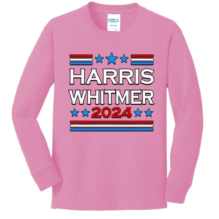 Harris Whitmer 2024 For President Kids Long Sleeve Shirt