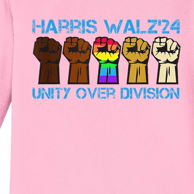 Harris Waltz 2024 Election Harris Waltz Unity Over Division Baby Long Sleeve Bodysuit