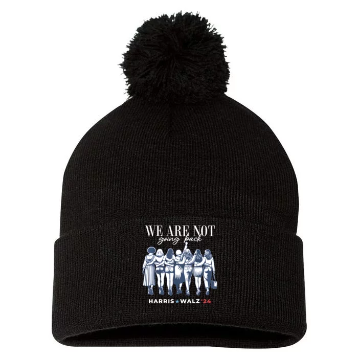 Harris Waltz 2024 Tim Waltz 24 WeRe Not Going Back Pom Pom 12in Knit Beanie