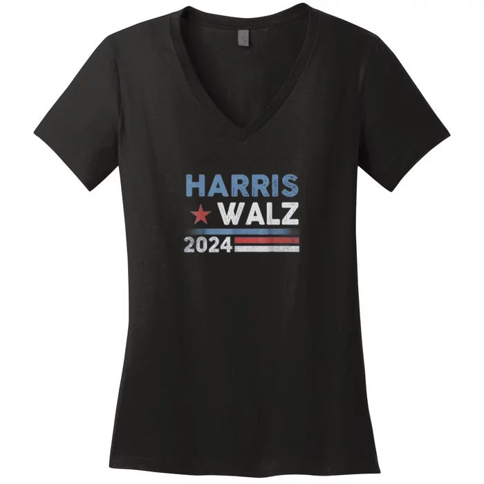 Harris Waltz 2024 Election Kamala Harris Tim Waltz 2024 Women's V-Neck T-Shirt