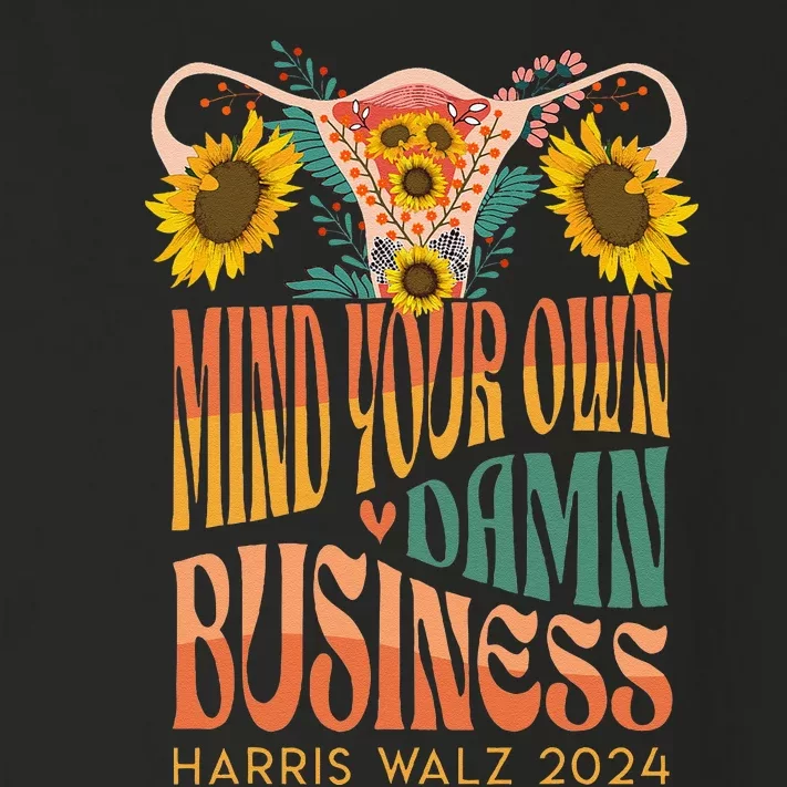 Harris Waltz 2024 Mind Your Own Damn Business Uterus Floral Gift Toddler Long Sleeve Shirt