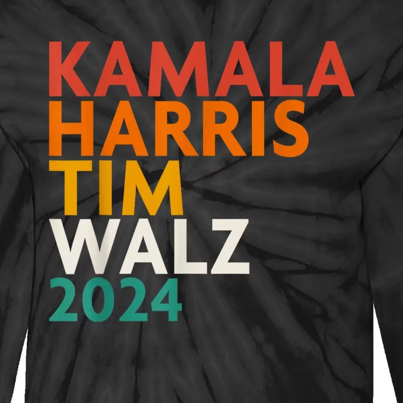 Harris Waltz 2024 Kamala Harris Tim Waltz 2024 Tie-Dye Long Sleeve Shirt