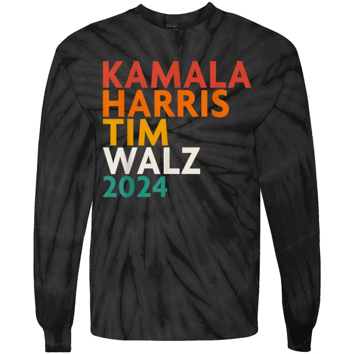 Harris Waltz 2024 Kamala Harris Tim Waltz 2024 Tie-Dye Long Sleeve Shirt