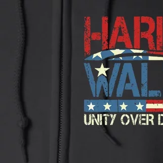 Harris Waltz 2024 Unity Over Division Full Zip Hoodie