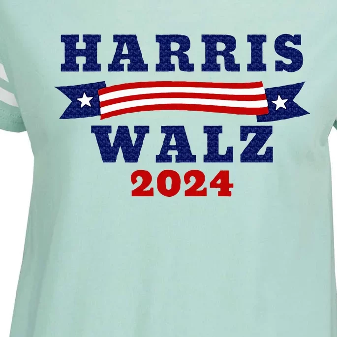 Harris Walz 2024 American Flag Kamal Harris Tim Waltz 2024 Enza Ladies Jersey Football T-Shirt