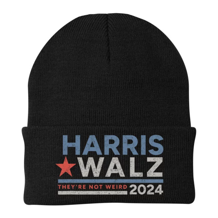 Harris Walz 2024 Kamala Harris Tim Walz Not Weird Knit Cap Winter Beanie