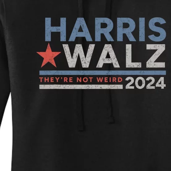 Harris Walz 2024 Kamala Harris Tim Walz Not Weird Women's Pullover Hoodie