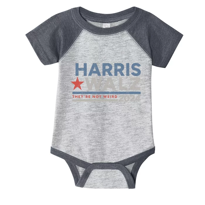 Harris Walz 2024 Kamala Harris Tim Walz Not Weird Infant Baby Jersey Bodysuit