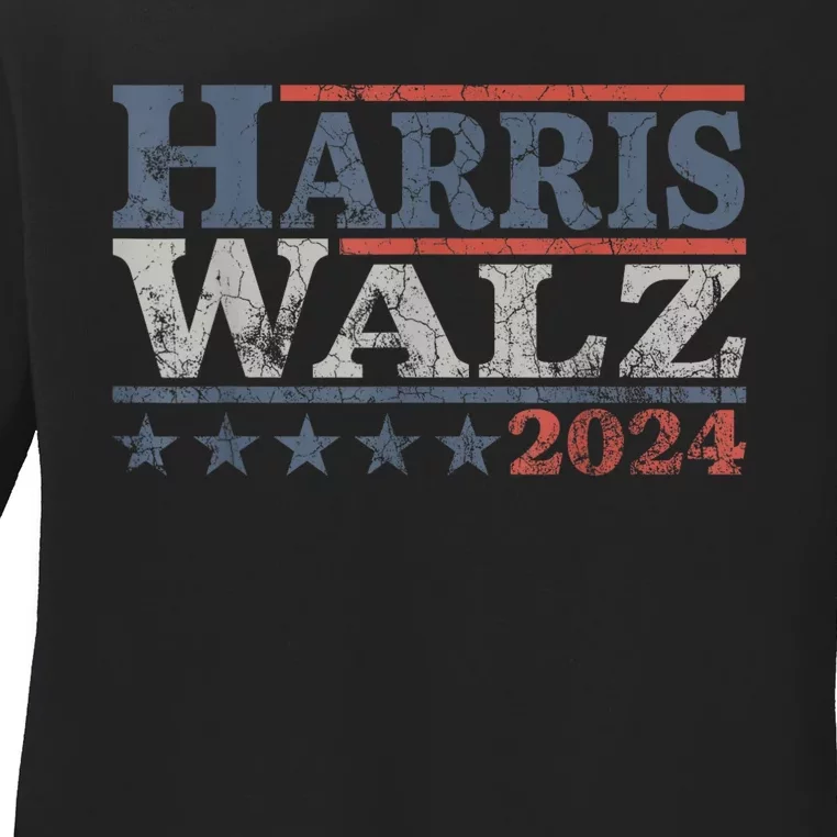 Harris Waltz 2024 Election Kamala Harris Tim Waltz 2024 Ladies Long Sleeve Shirt