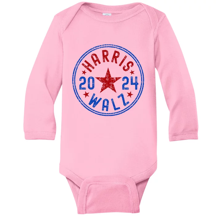 Harris Walz 2024 Election Kamala Harris Tim Waltz 2024 Baby Long Sleeve Bodysuit