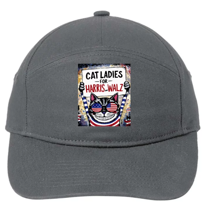 Harris Waltz 2024 Cat Ladies For Harris And Walz 2024 Premium 7-Panel Snapback Hat