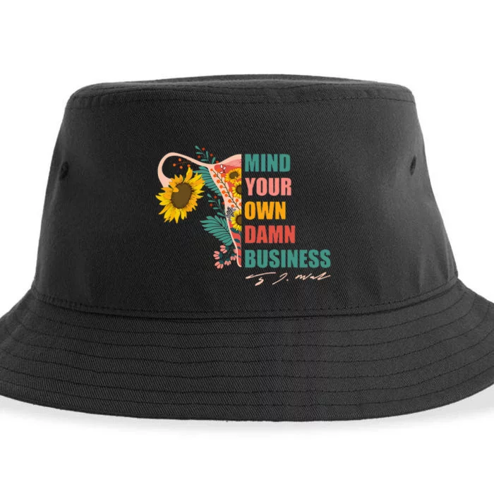 Harris Waltz 2024 Mind Your Own Damn Business Uterus Floral Sustainable Bucket Hat