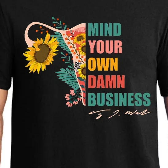 Harris Waltz 2024 Mind Your Own Damn Business Uterus Floral Pajama Set