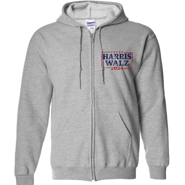 Harris Waltz 2024 Election Kamala Harris Tim Waltz 2024 Full Zip Hoodie