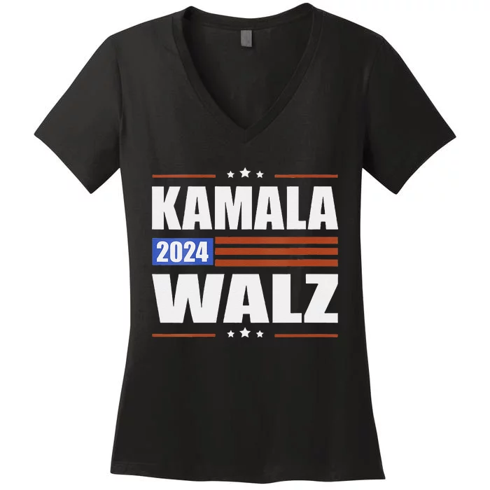 Harris Waltz 2024 Kamala Harris Tim Waltz 2024 Women's V-Neck T-Shirt