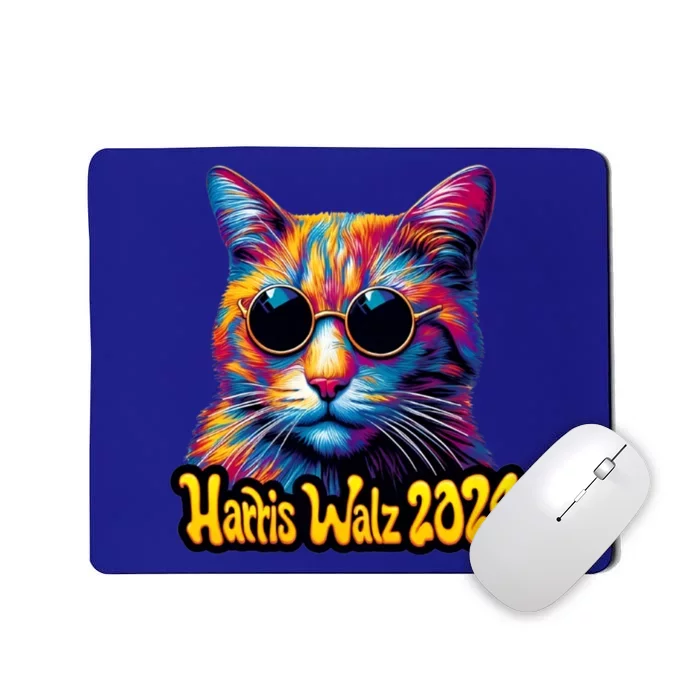 Harris Walz 2024 Funny Cat Election Kamala Harris Tim Waltz Mousepad